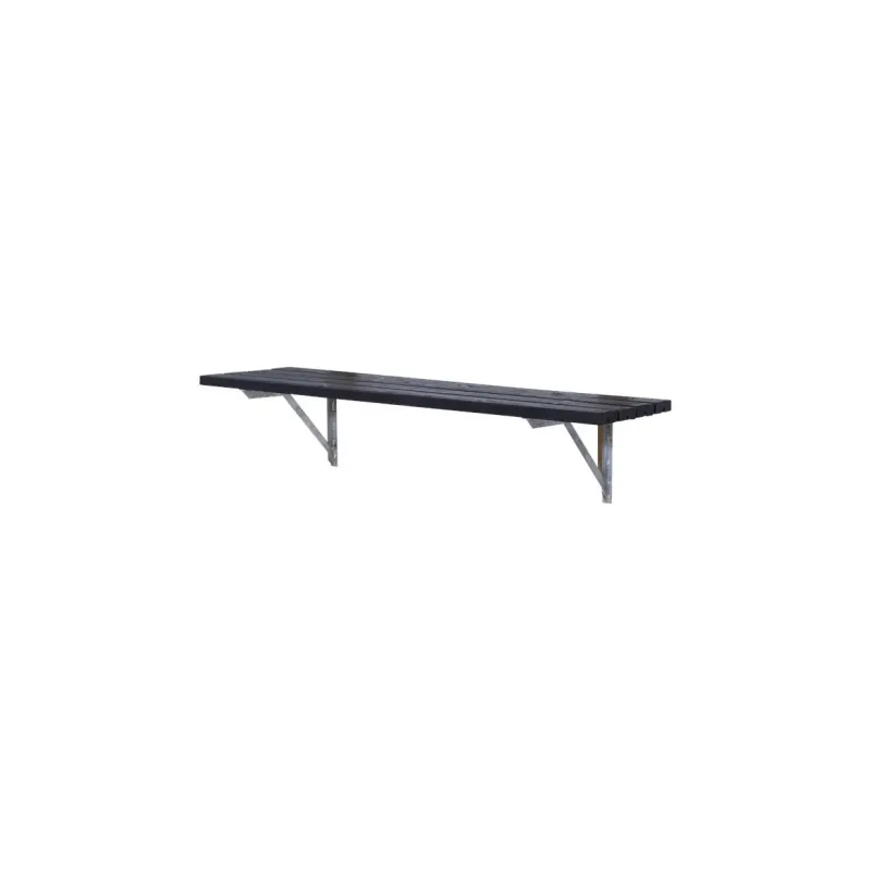 Plus Bænk Hylde med Beslag og Planker - Sort 177x50cm