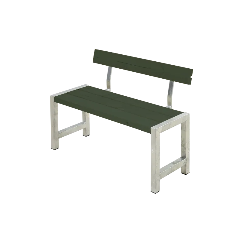 Plus Café Plankebænk med Ryglæn - Grøn - 127 cm