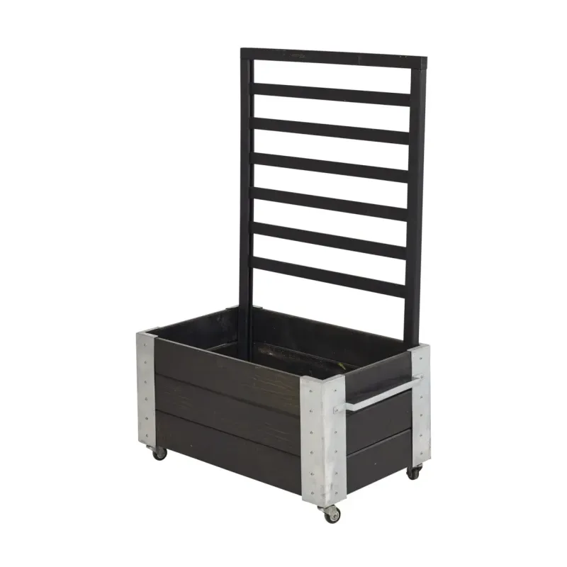 Plus Cubic Blomsterrumdeler med Hjul - Sort 87x50x130 cm
