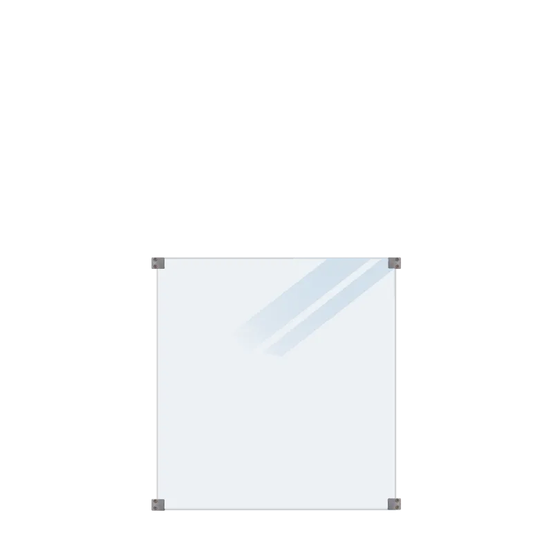 Plus Glashegn Frosted med Runde Beslag - 90x91 cm