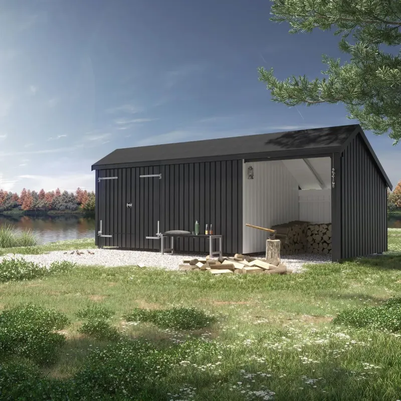 Plus Multi Havehus med Dobbeltdør og Tagpap - 15,5 m²