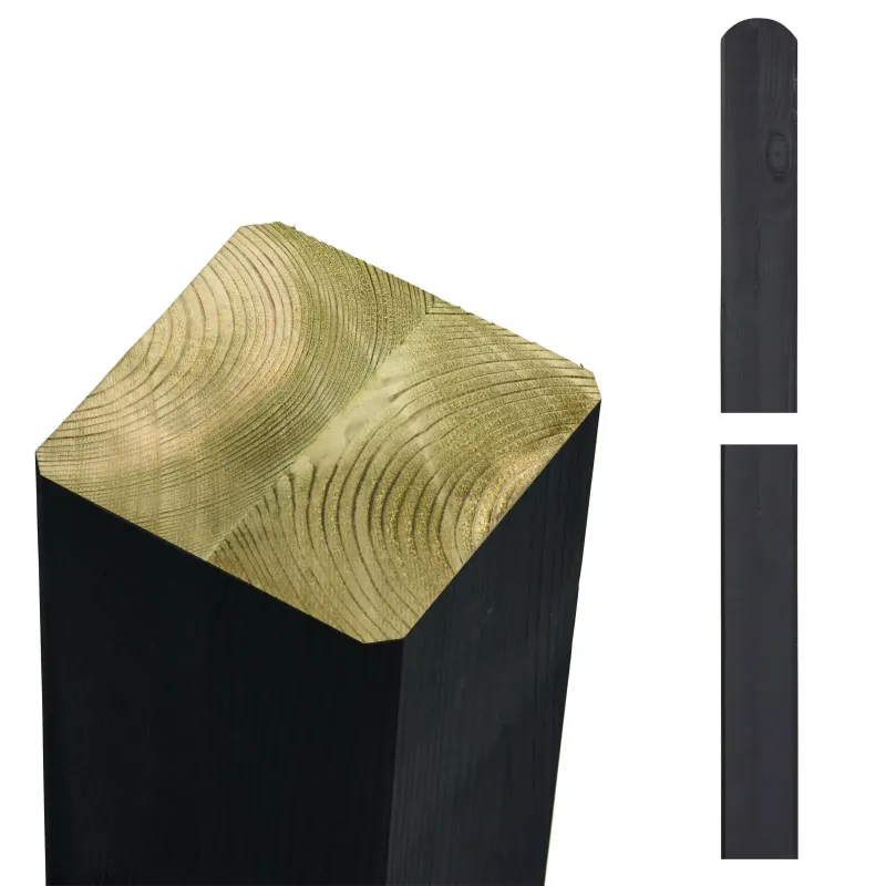 Plus Omlimede Stolper 90x90mm - Sort Hegnstilbehør