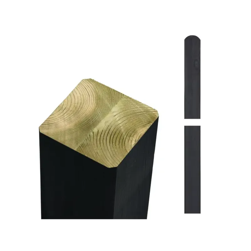 Plus Omlimede Stolper 90x90mm x128cm - Sort Til Haven