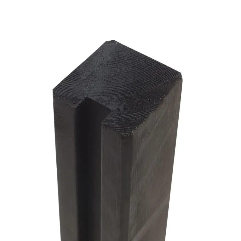 Plus Plank Afslutningsstolpe til Hegn - 90x90x267 cm Sort