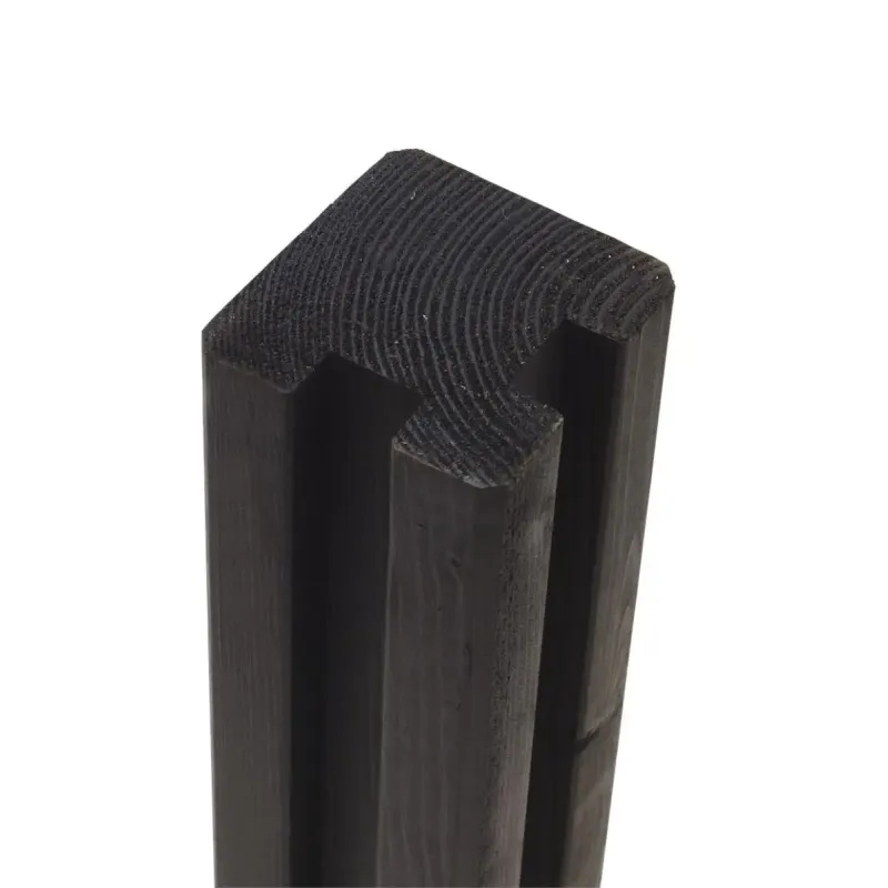 Plus Hjørnestolpe til Plankeværk - 90x90mm Sortgrundet