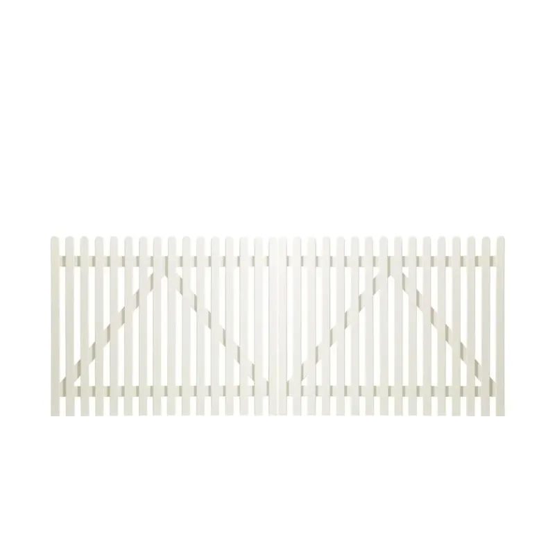 Plus Retro Stakit Dobbelt Havelåge 300x120   Grundmalet Hvid 13762-13