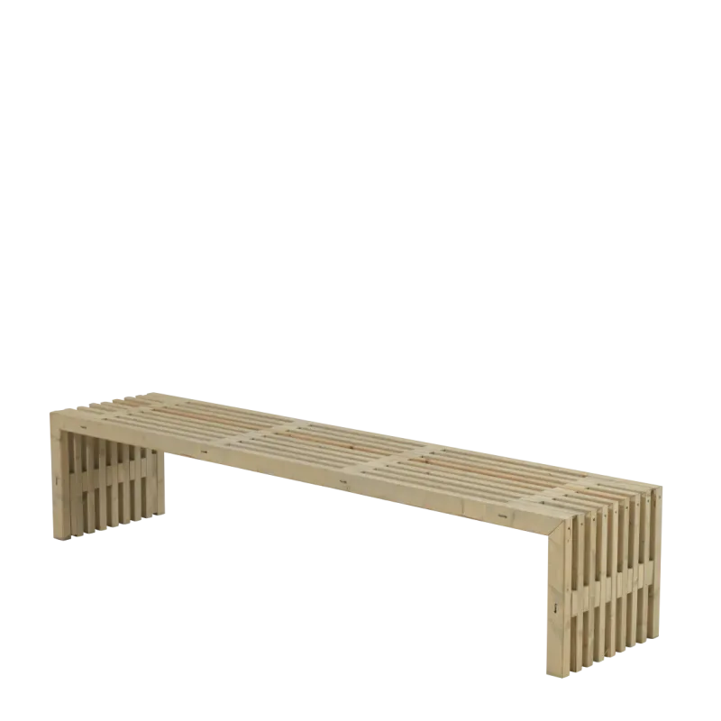 Rustik Trallebænk i Drivtømmerfarve - 218x49x45 cm