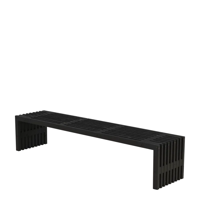 Plus Rustik Trallebænk 218x49x45cm - Sort på tilbud!