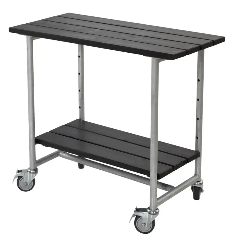 Plus Urban Picnic Grillbord med Hylde og Hjul - Sort