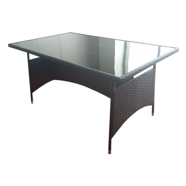 Polyrattan Spisebord Sort 150x90x74cm