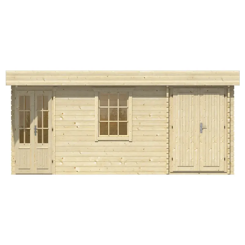 Stockton Med Side Tilbygning Bjælkehytte 44   400795n 17