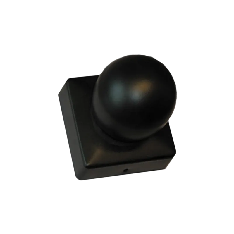 Stolpehat Sort 75x75 mm med Kugle - Beskyt dit Hegn