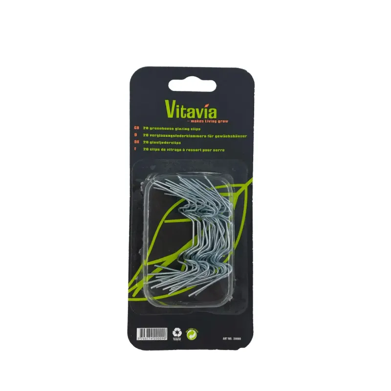 Vitavia Glasclips Blanke - 20 Stk til Drivhus!