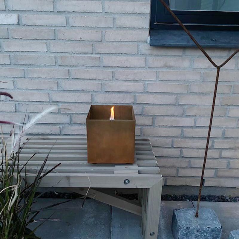 Olielamper   Cortenstål Kvadratisk 30cm