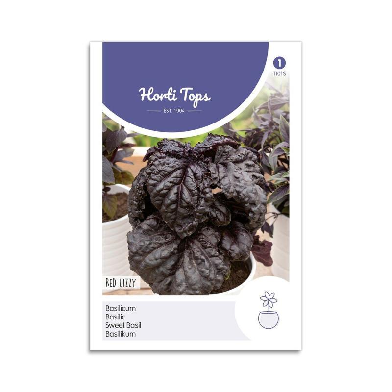 Basilikum Frø  Quot Red Lizzy Quot  Horti Tops