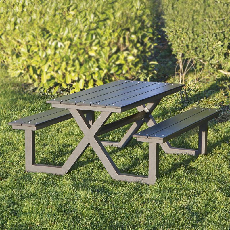Børne Bord- Bænkesæt  -model Sort Nonwood   Antracitstel