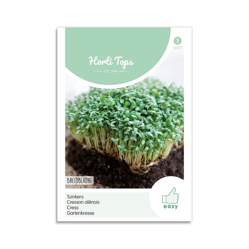 Bredbladet Karse Frø - Horti Tops til hjemmedyrkning