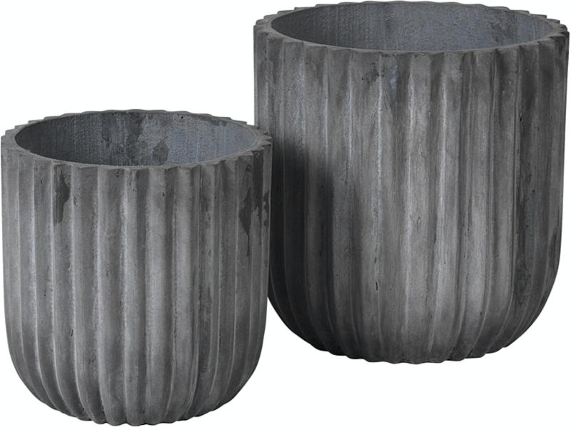 Urtepotte Krukke Broste Copenhagen Fiber Sort Fibercement ø37ã H37