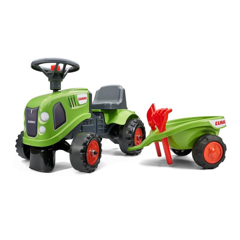 Claas Børnetraktor med Vogn, Rive og Skovl til Haven