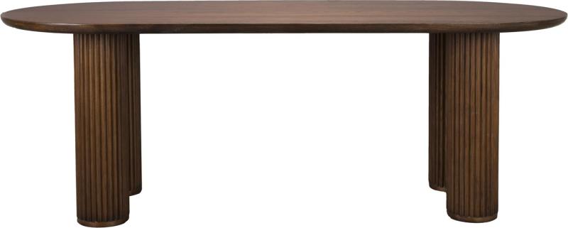Spisebord Dutchbone Dean Ovalt Massivt Egetræ 220 90 Mørk Natur