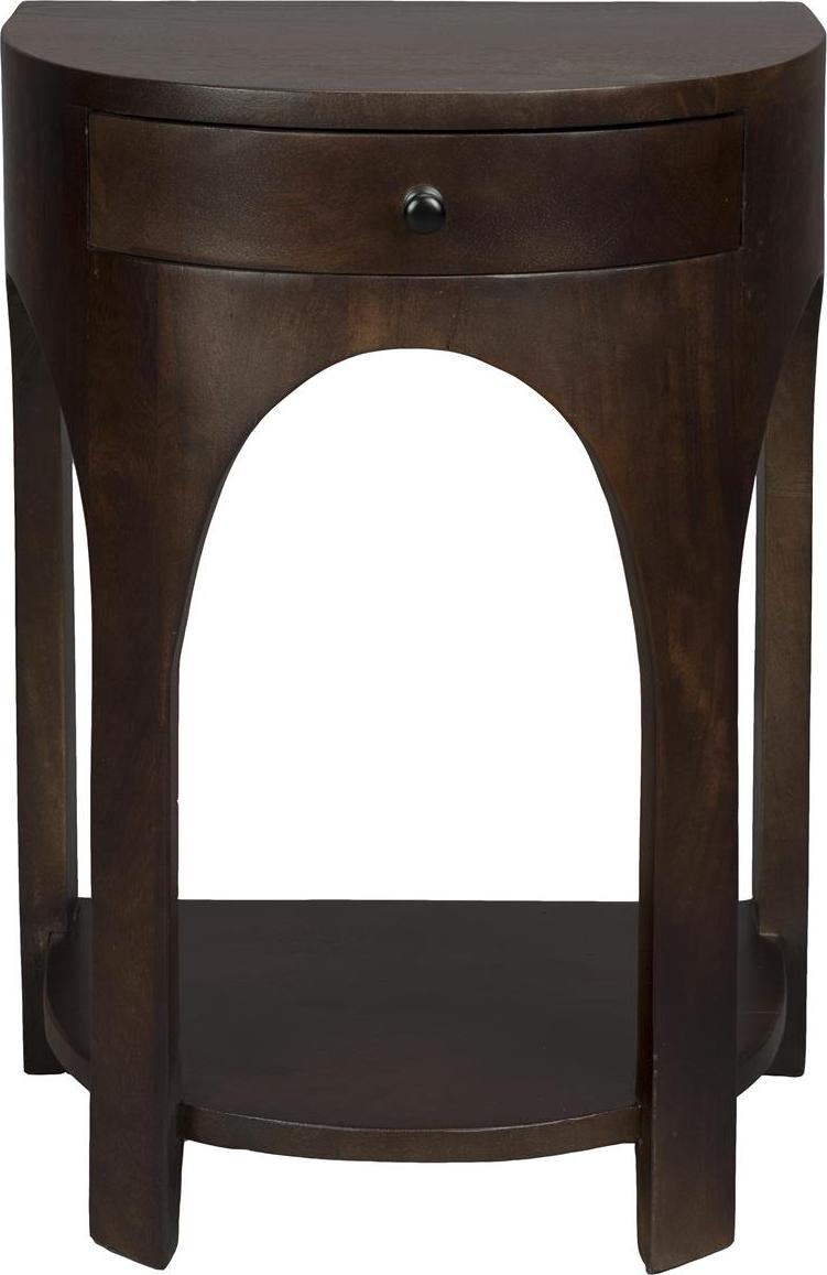 Sidebord Dutchbone Belvedere Småbord   Antracit Mangotræ Vintage H55   B40   L30   Med Skuffe   Hylde