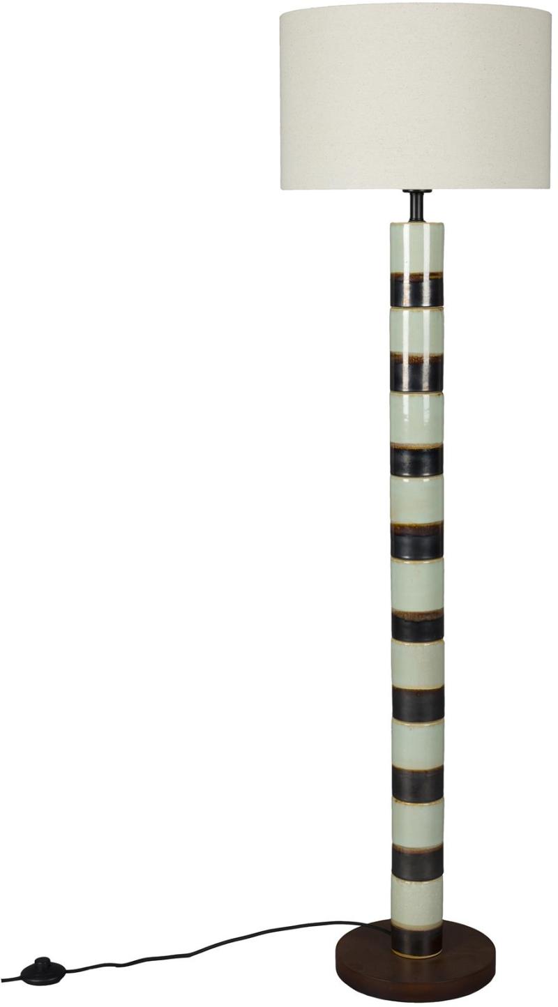 Gulvlampe Dutchbone Vertigo Retro Lysgrå Jern Valnøddegrøn Træ H143 ø45