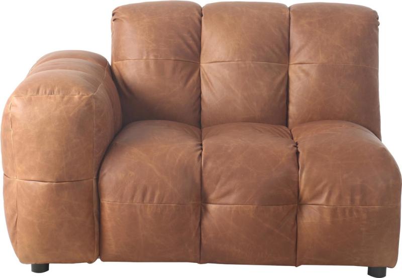 Modulsofa Dutchbone Element Lædersofa ægte Koskind Rødbrun Venstrevendt