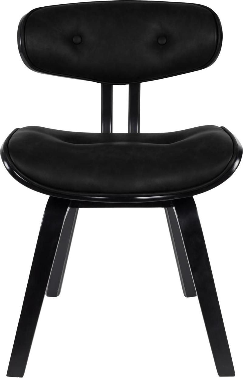Spisebordsstol Spisestuestol Dutchbone Blackwood Kulsort Stof    -lædersæde Minimalistisk