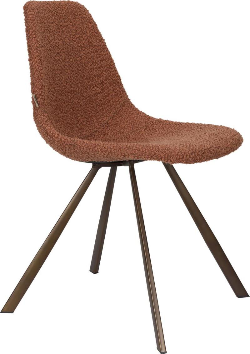 Elegant spisebordsstol i valnød og bouclé fra Dutchbone