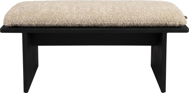 Entrébænk Dutchbone Shiho Antracit Gummitræ Med Polstret Bouclé-sæde 85x35x38
