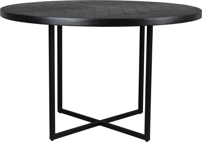 Rundt Spisebord Dutchbone Class - Elegant Design i Sort Stål