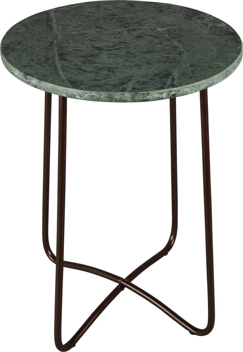Sidebord Dutchbone Emerald ø41xh55 Askegrå Massivt Marmor Med Sort Jernbase