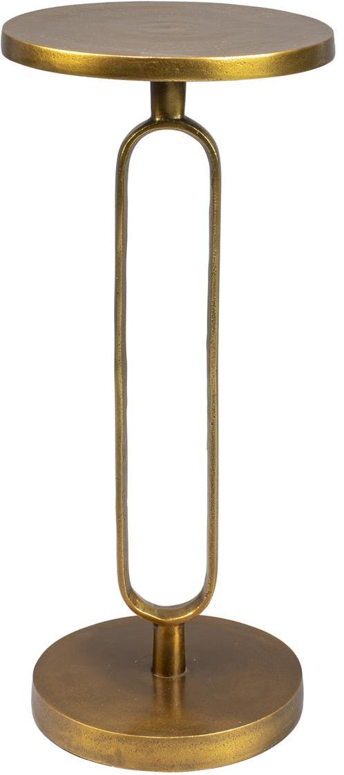 Sidebord Dutchbone Sandook Småbord ø23x52   Brungrå Med Gylden Bund   Aluminium