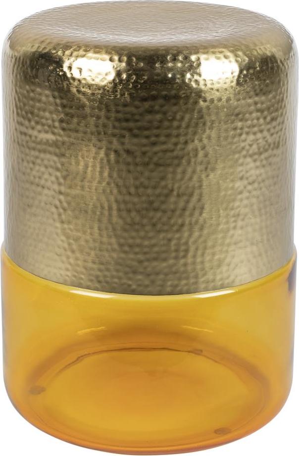 Elegant Sidebord fra Dutchbone Cave - Mørk Sand og Glasbund