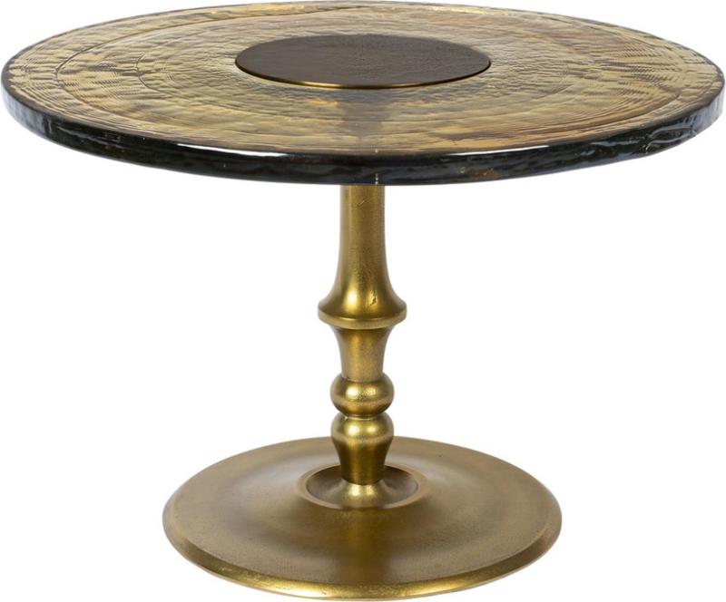 Sofabord Dutchbone Sue - Retro Ø60 cm med Glas og Guldstel
