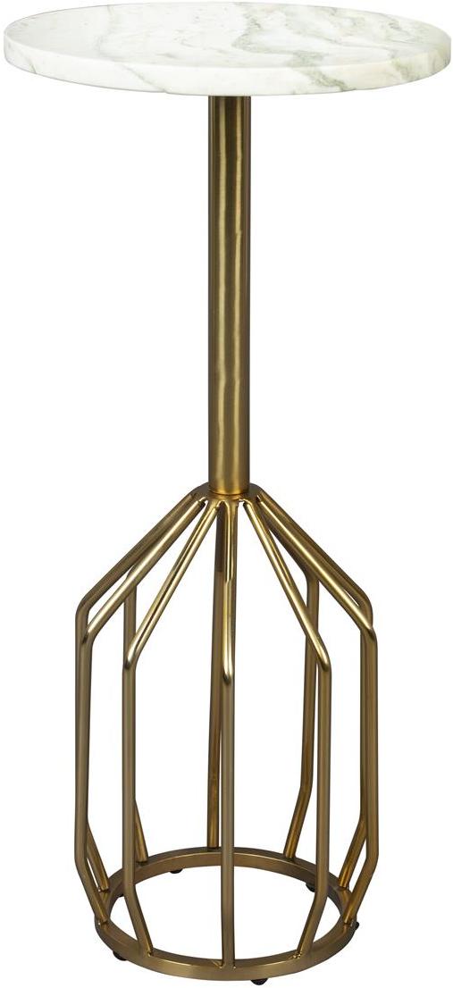Elegant Salerno Sidebord i Gråbrun Marmor med Stålbase