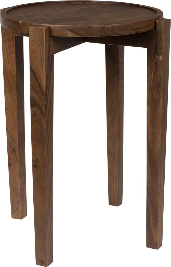 Elegant Shane Sidebord i Akacietræ - Kaffe Ø40 H50