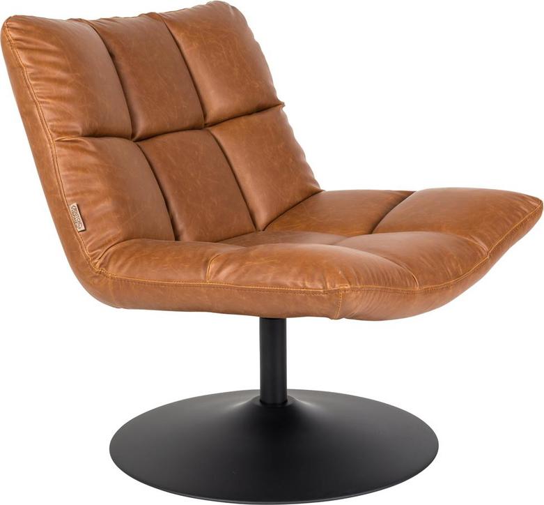Loungestol Dutchbone Bar - Rødbrun Vintage Læder med Drejefunktion