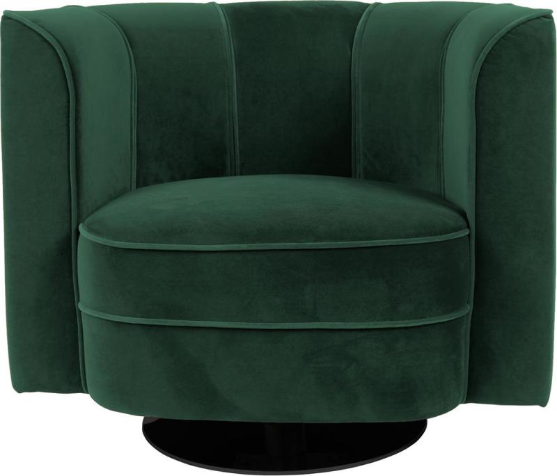 Loungestol Dutchbone Flower-serie Antracit Stof Med Drejefunktion Stålfod