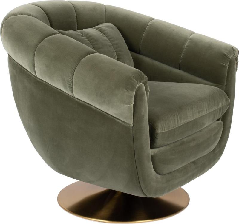Retro Loungestol med Drejefod - Dutchbone Member Gråbrun