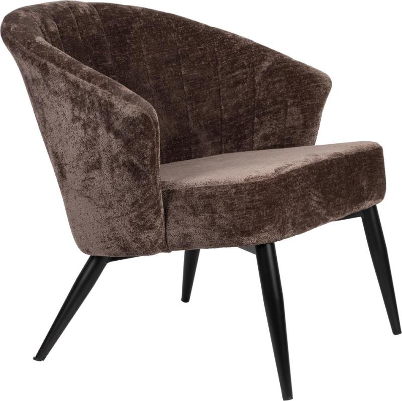 Loungestol Georgia i antracit og lilla polyester