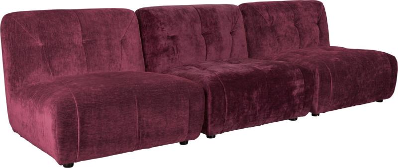3-personers Sofa Dutchbone Giada i Aubergine - Retro Stil
