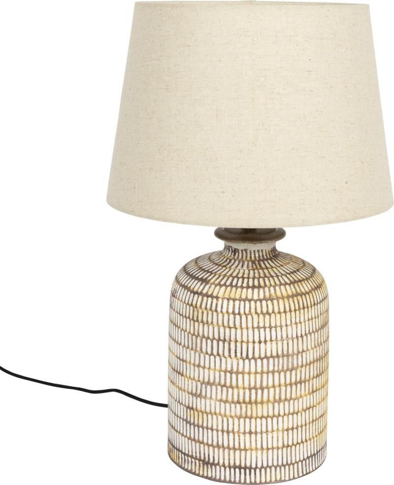 Elegant Russel Bordlampe i Keramik med Perlemorfinish