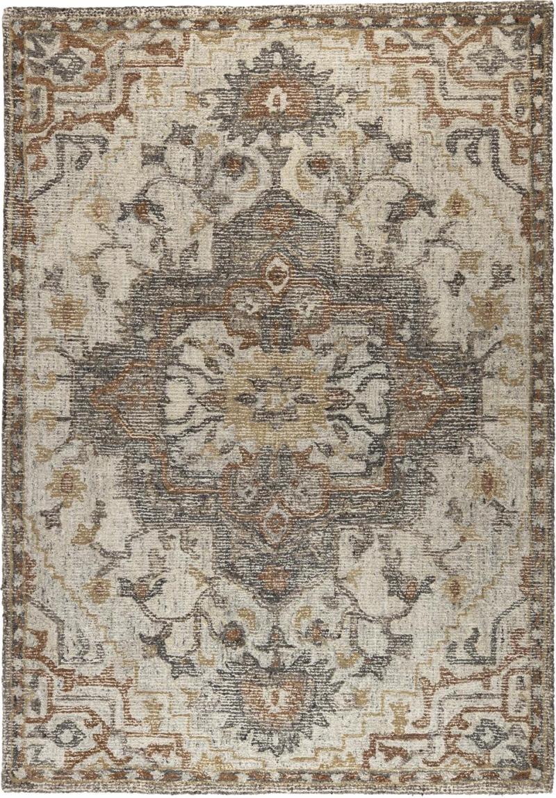 Gulvtæppe Dutchbone Amori Stengrå Uld 160x230   Symmetrisk Mønster