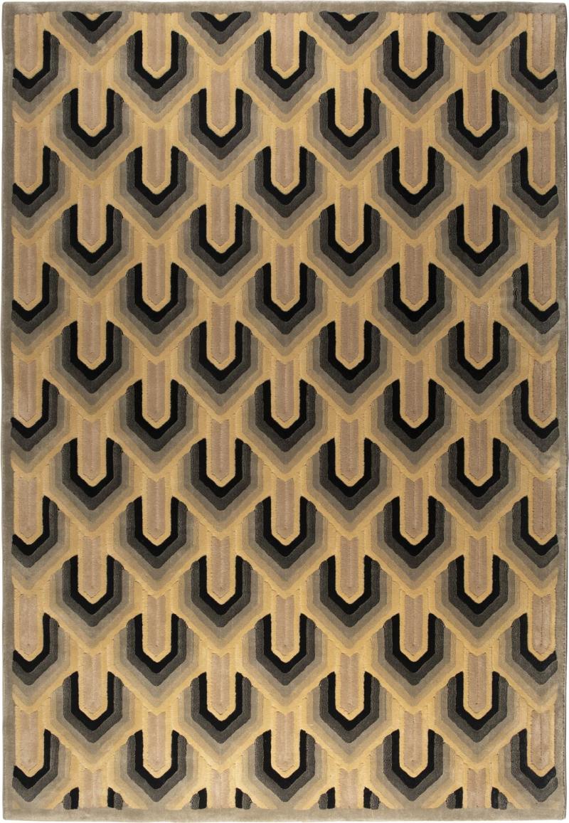 Gulvtæppe Dutchbone Lockhart 200x290   Mørk Sand Retrodesign