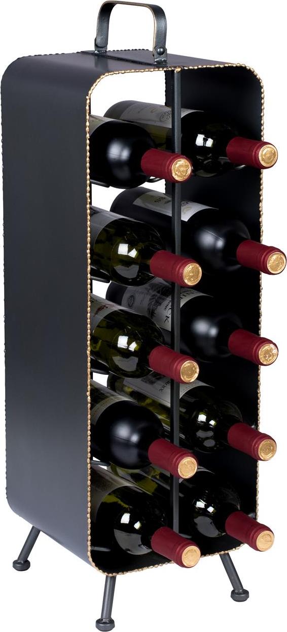 Vinskab Dutchbone Rack Antracit Pulverlakeret Jern   Til 10 Flasker 68x22x22   Industrielt Design