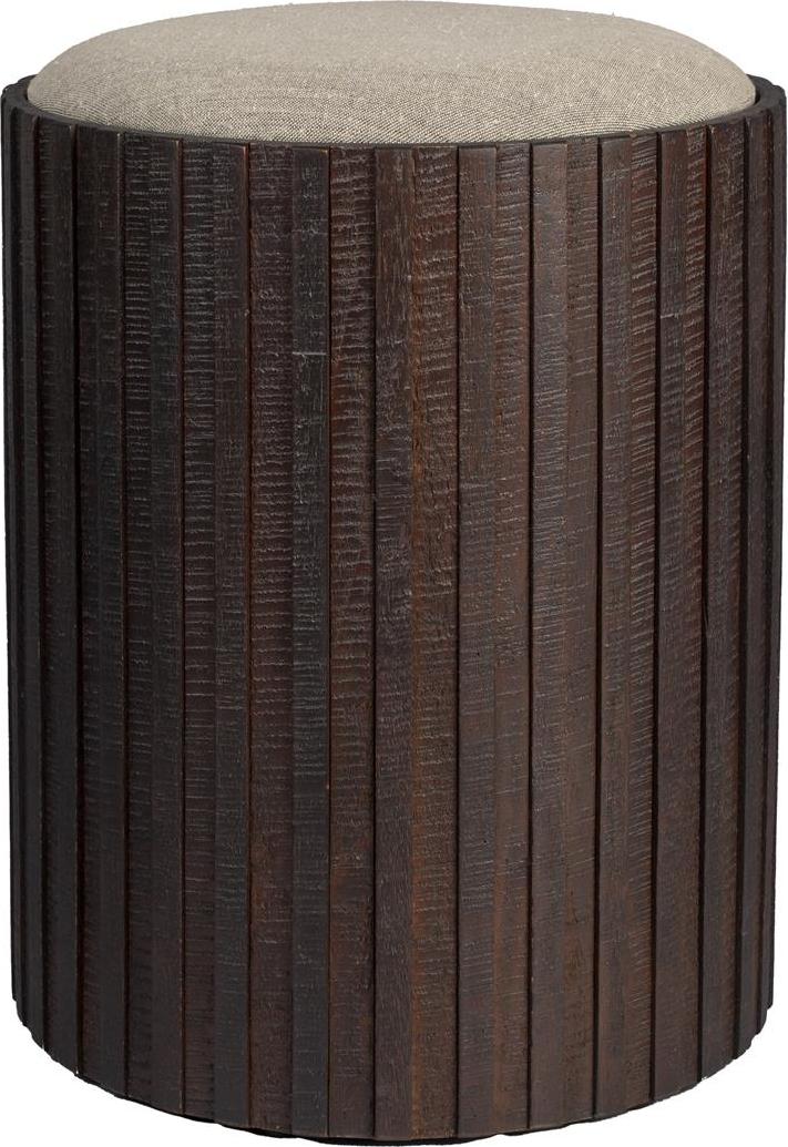 Opbevaringsboks Skammel Dutchbone Bay Antracit Teak 48x40x40