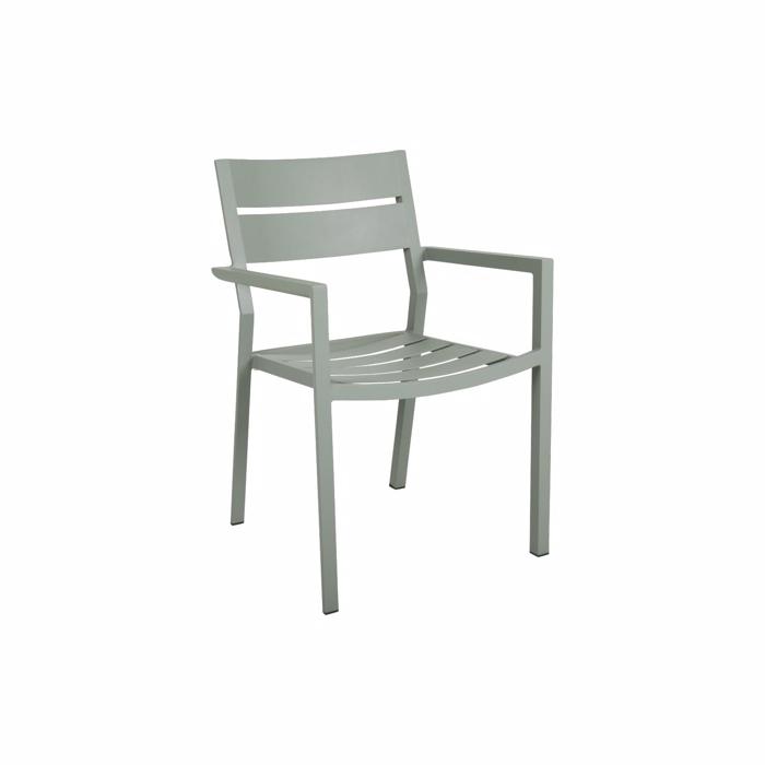 Delia Stabelstol Dusty Green Alu Havestole Brafab Enggården Havemøbler