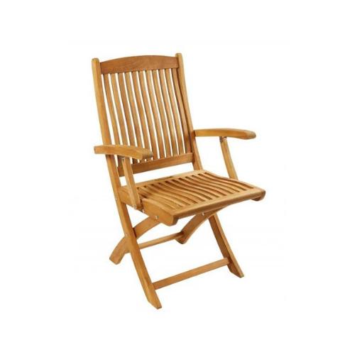 Boston Foldestol med Armlæn i Teak - Elegant Havemøbel
