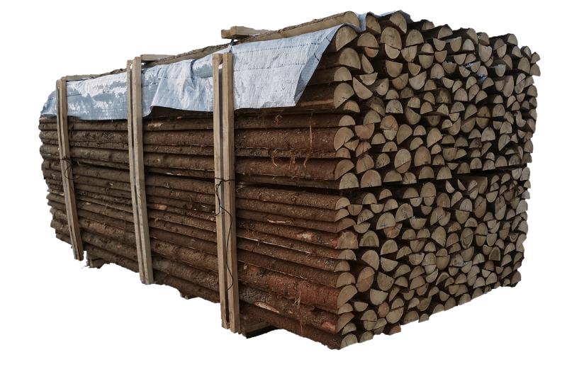 Flækket Granrafter Med Bark - 220 cm til Haven